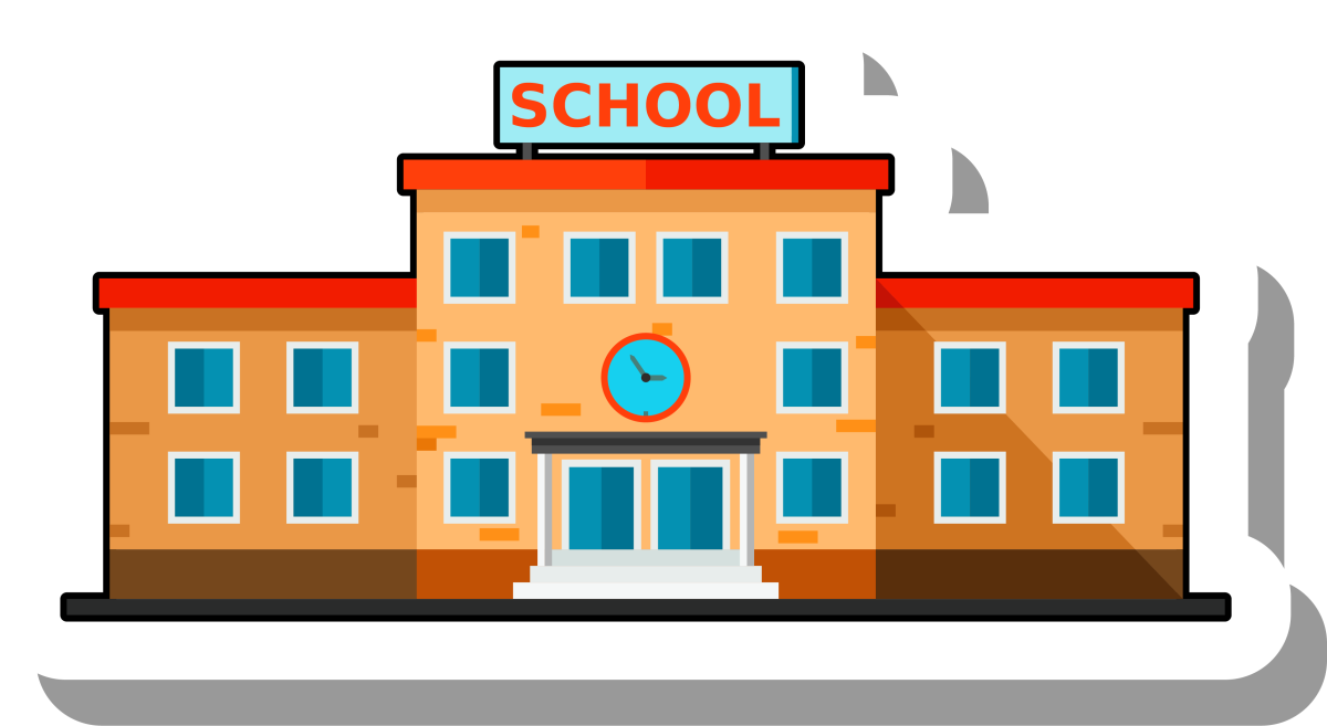 Здание школы на прозрачном фоне