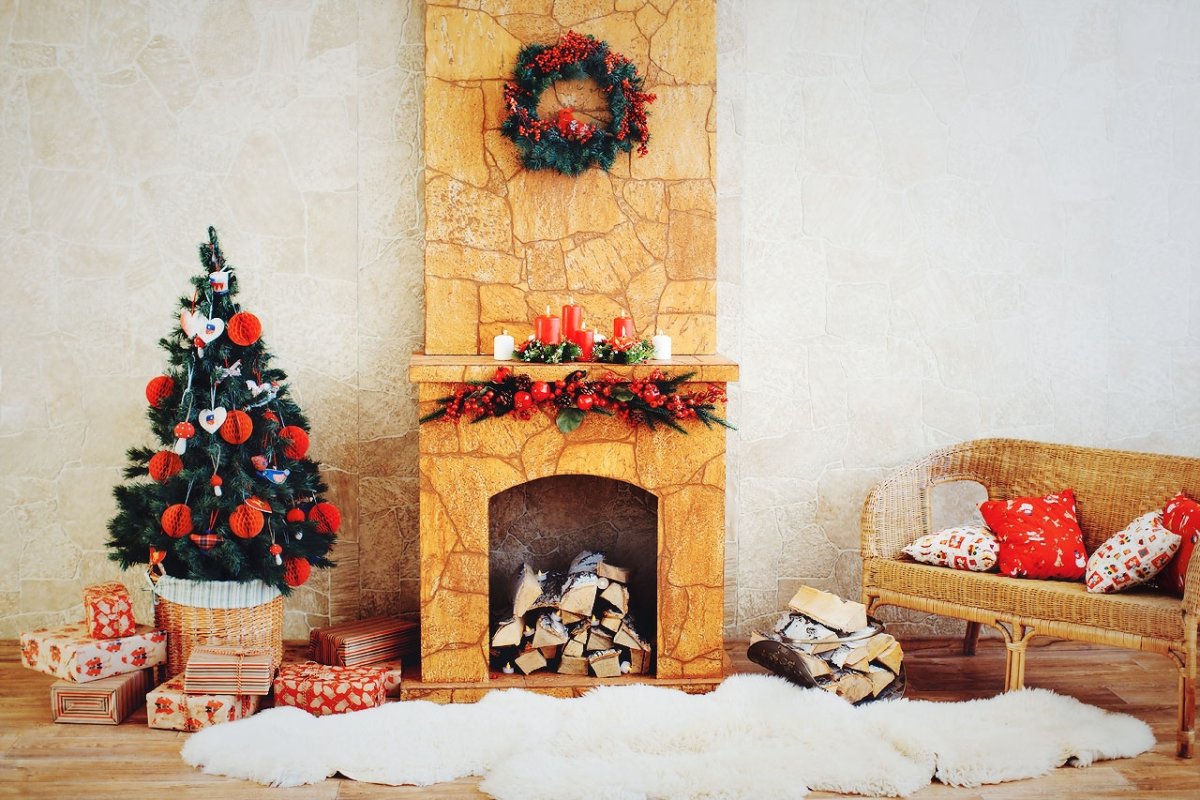 Огонь очаг камин с решёткой