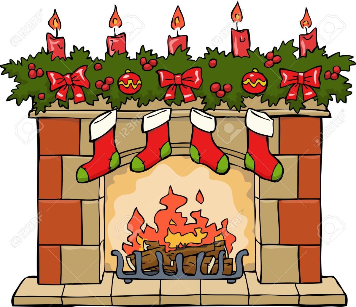 Кирпичный камин на прозрачном фоне