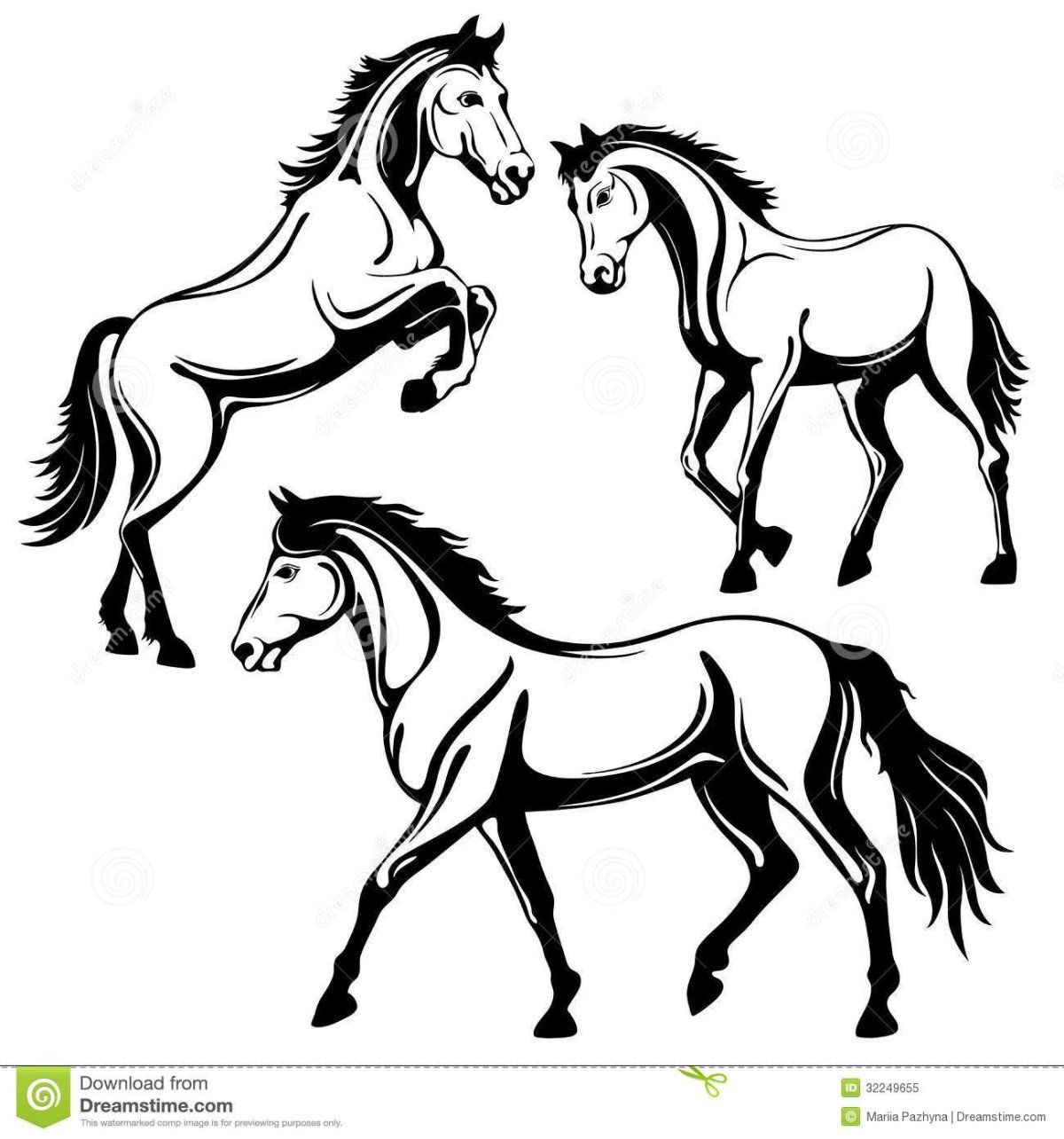 Три коня вектор