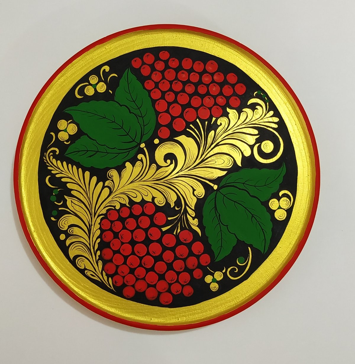 Тарелка в стиле хохломы аппликация