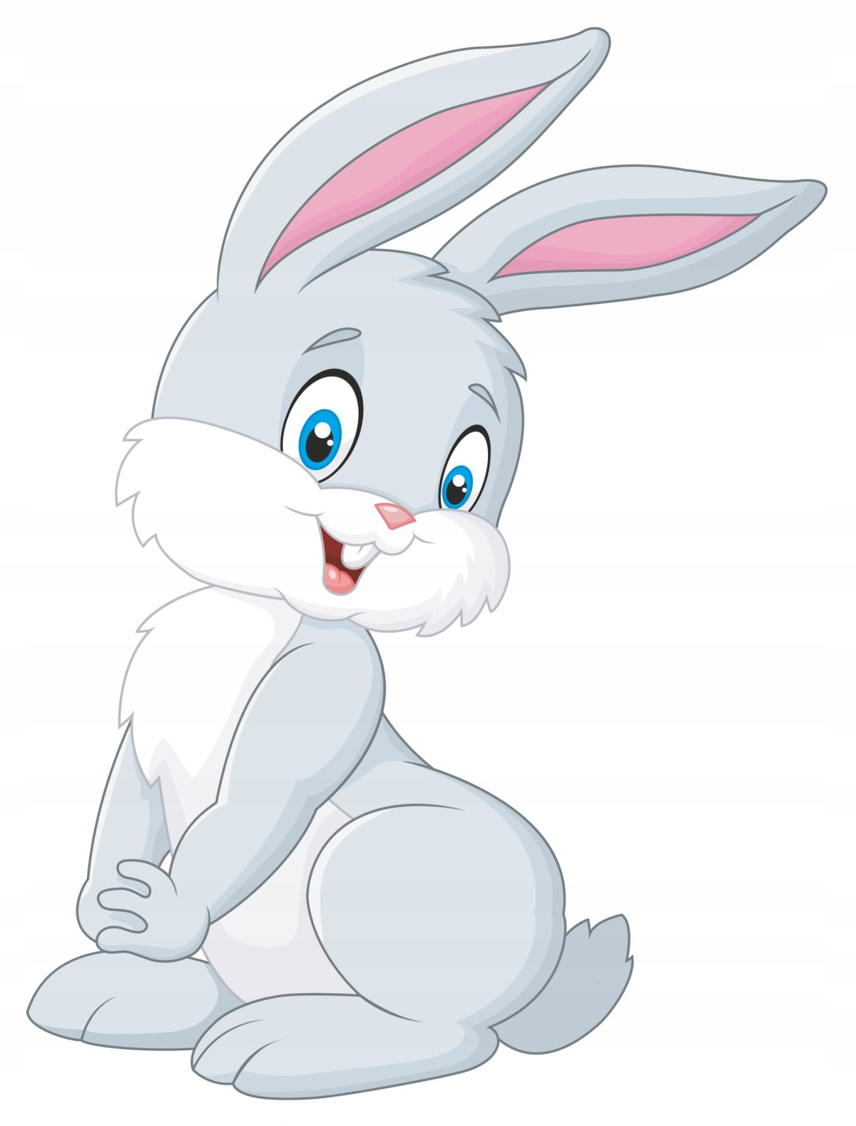 Белый заяц мультяшный