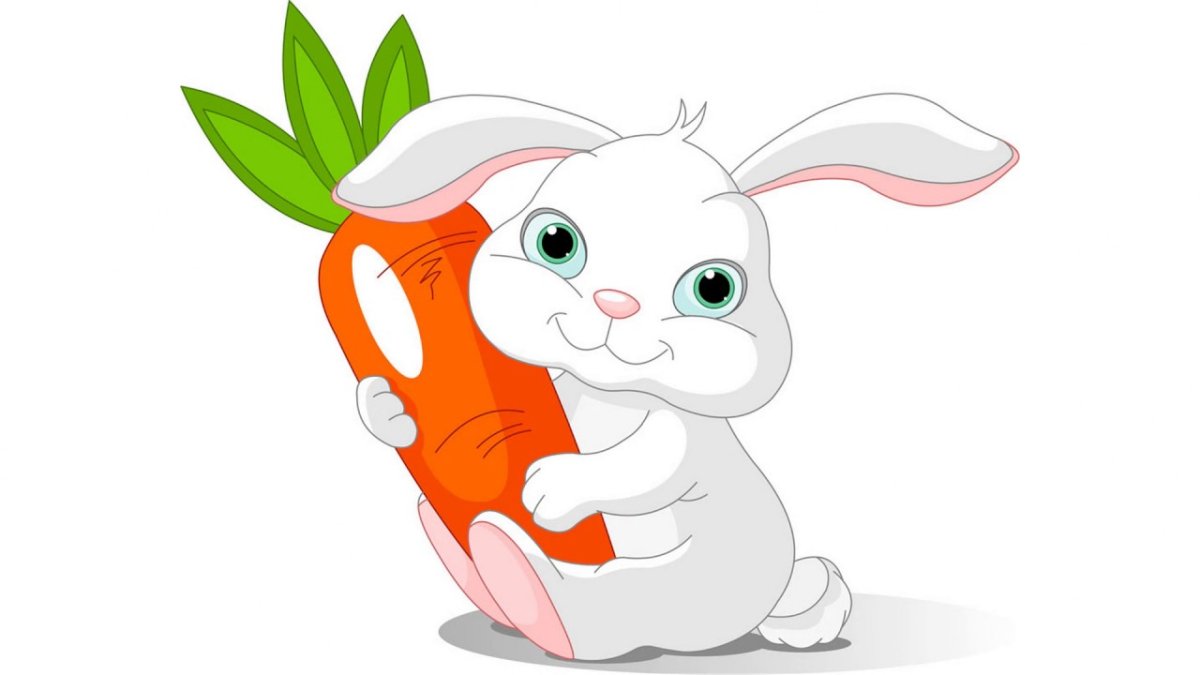 Зайчик для детей зимний белый