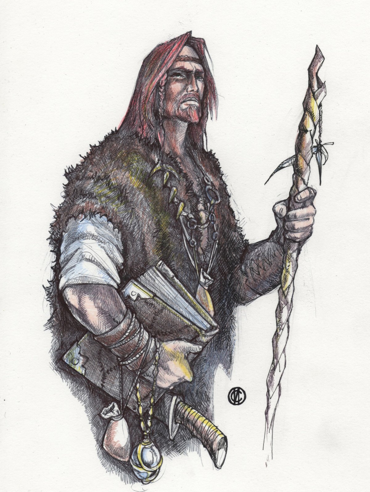 Иллюстрация к Вещему Олегу карандашом