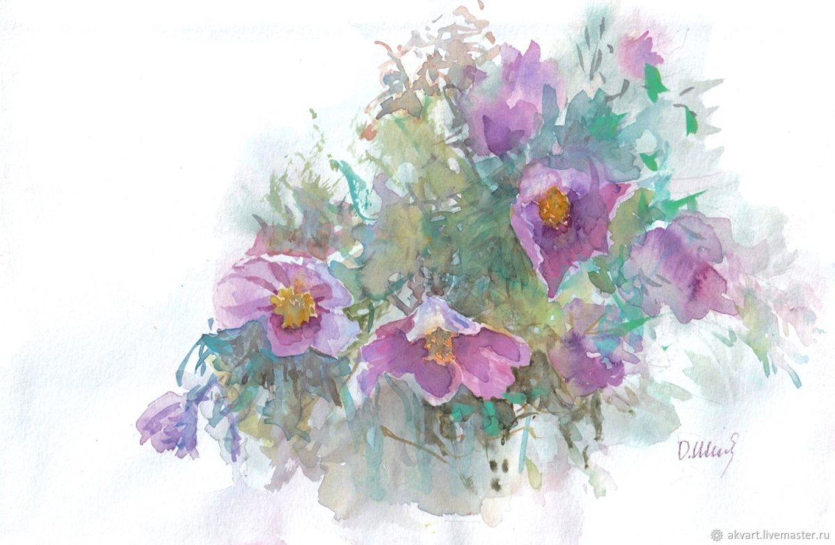 Акварельный пейзаж для деток