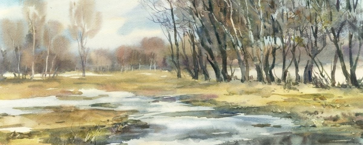 Скоро Весна акварель