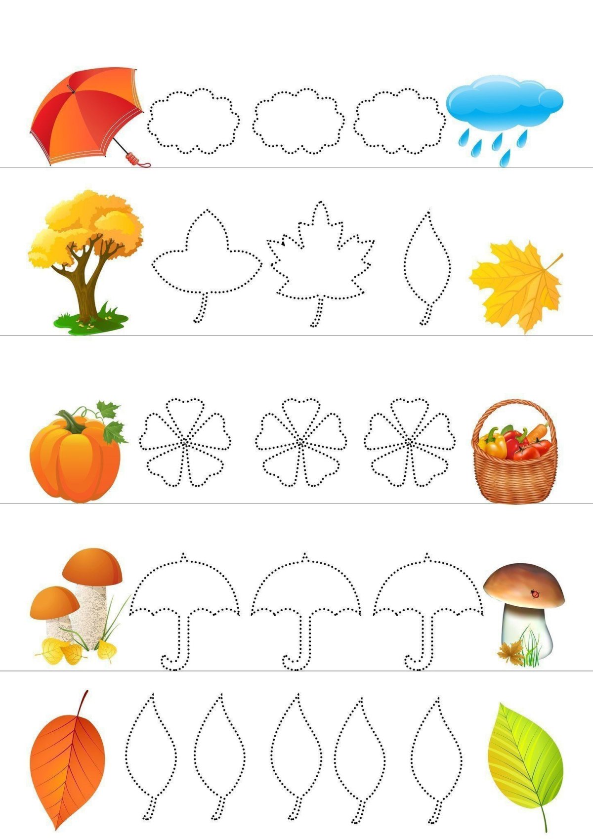 Признаки осени задания для дошкольников