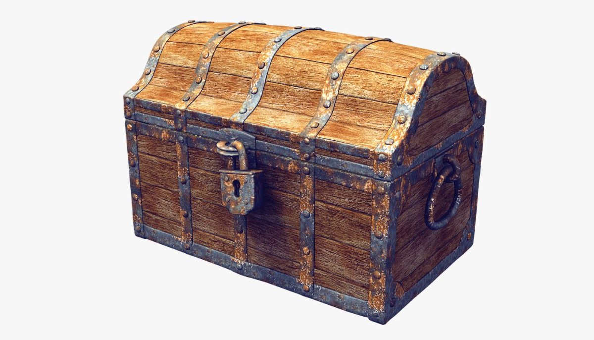 Открытый сундук с сокровищами
