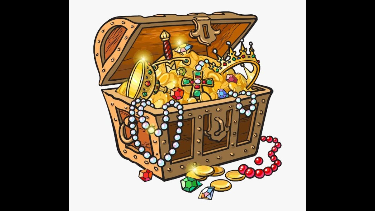 Деревянный мультяшный сундук