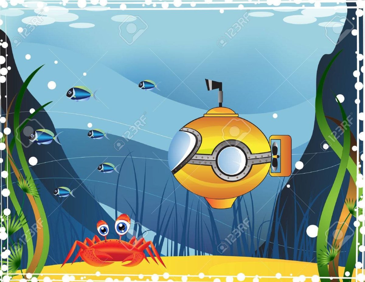 Подводная лодка Батискаф вектор