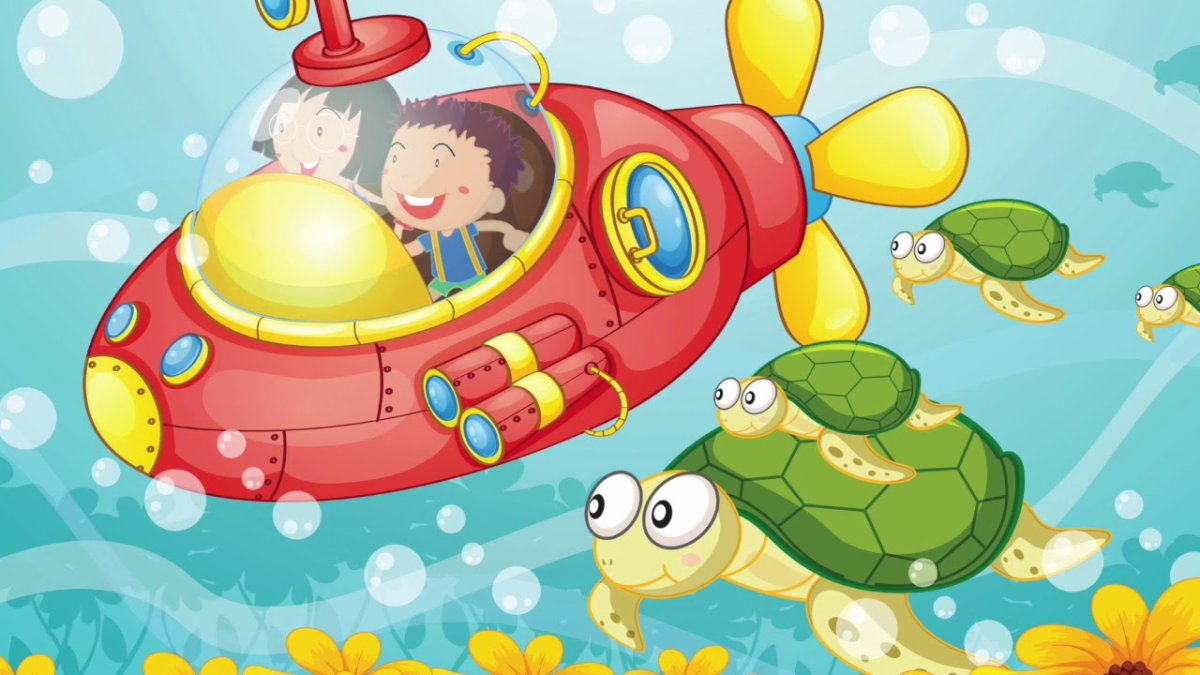 Подводная лодка на белом фоне