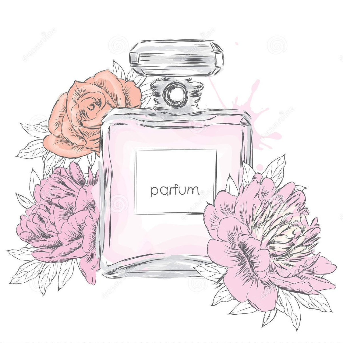Духи с цветами вектор