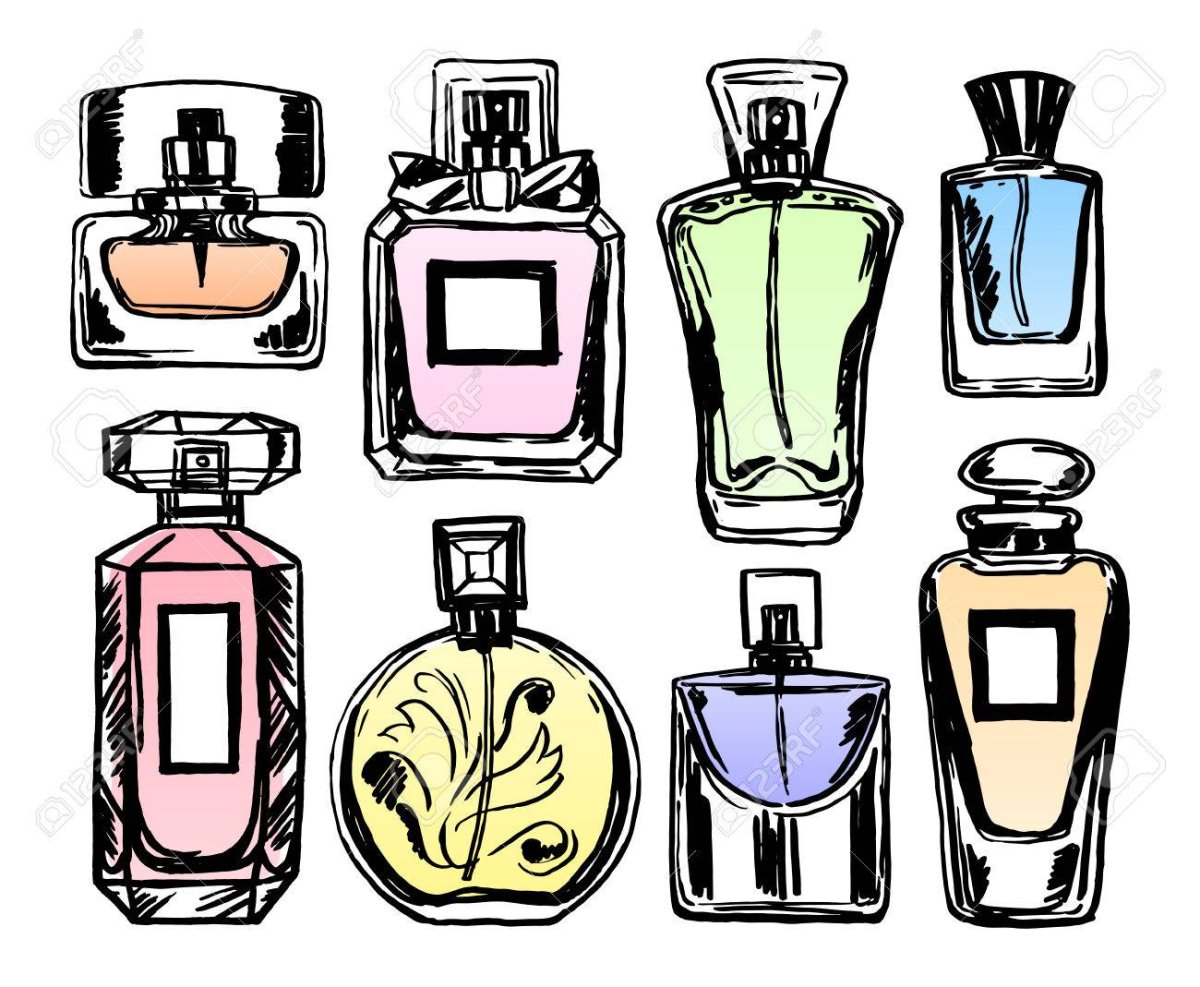 Парфюм на фоне цветов