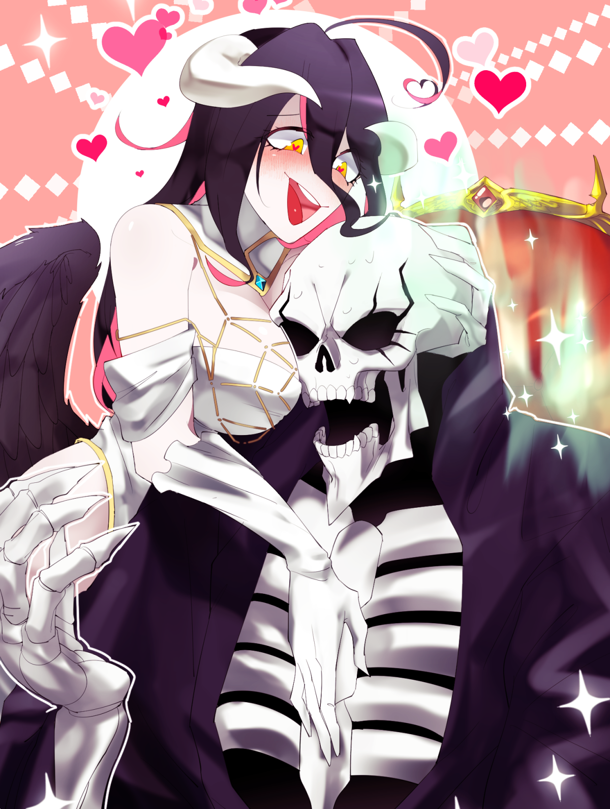 Альбедо и Аинз арт 18