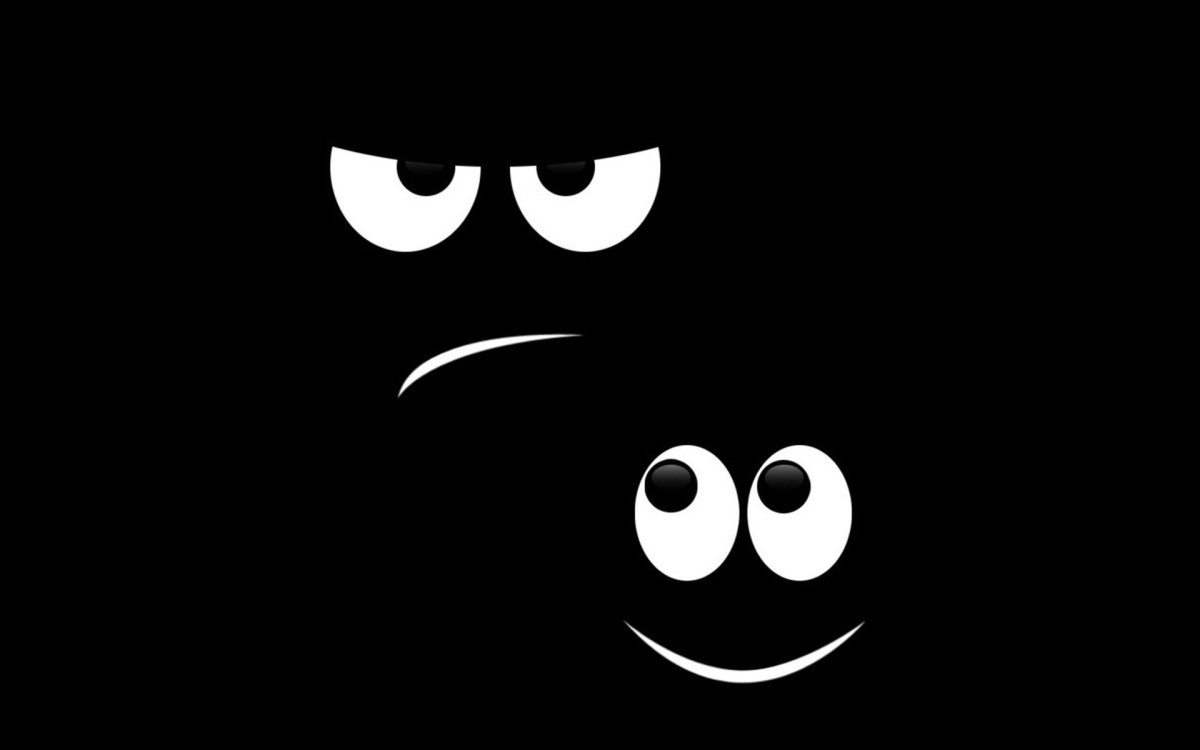 Смайл черно белый