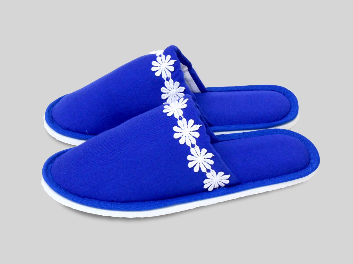Синие тапочки женские