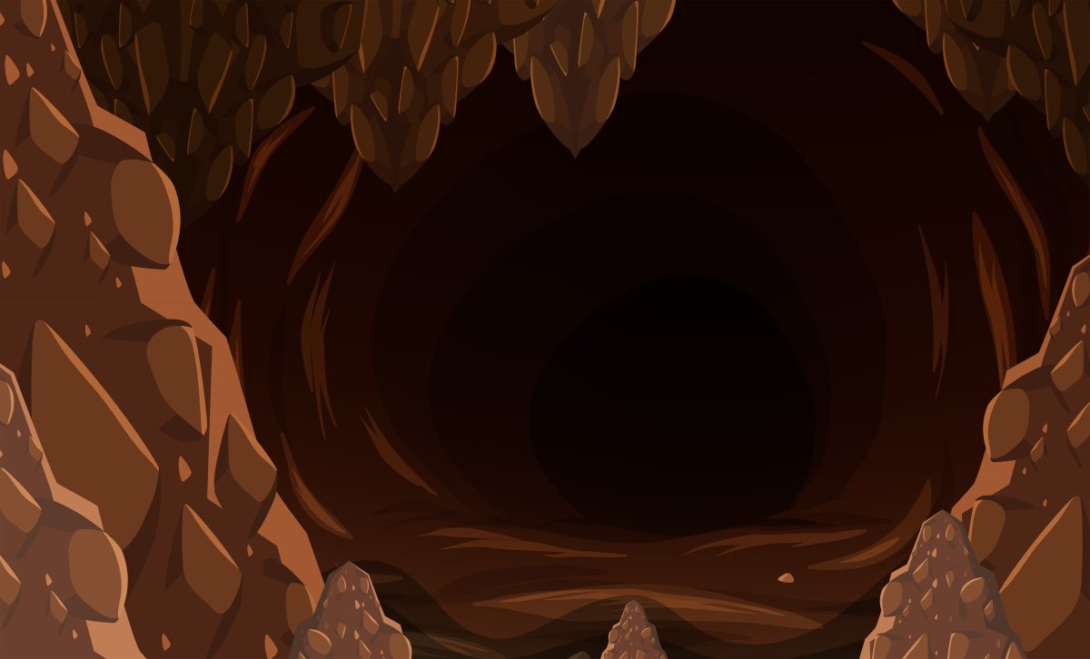 Пещера на белом фоне