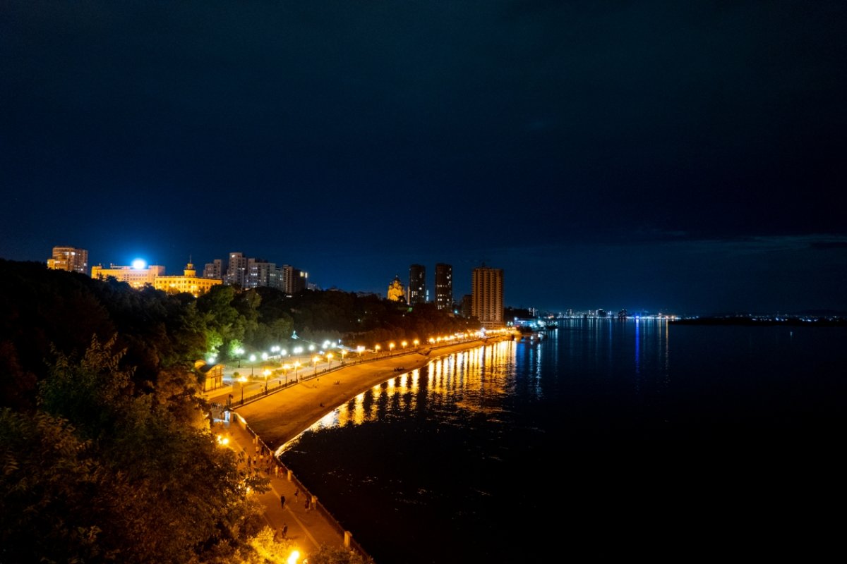 Ночная набережная Хабаровск