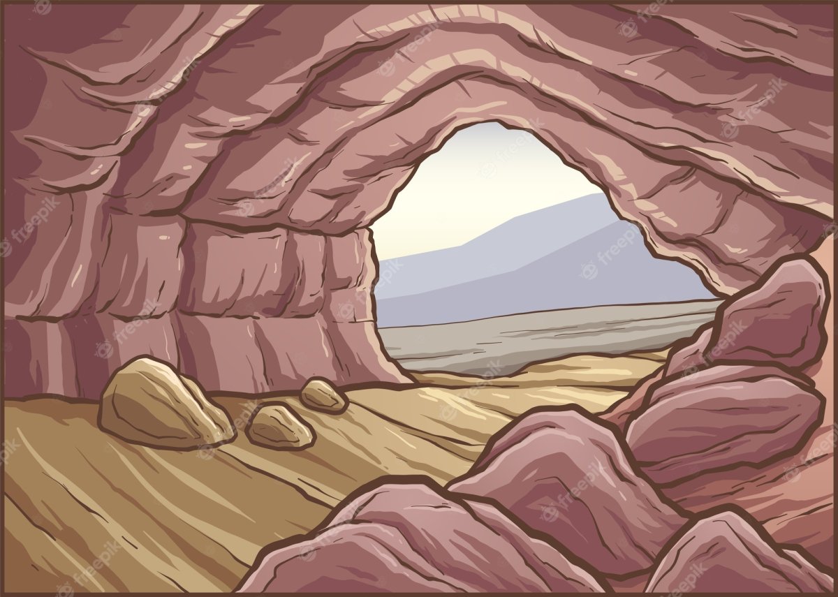 Пещера на белом фоне