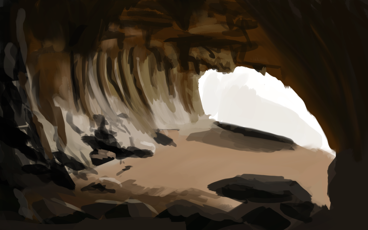 Вид темной пещеры