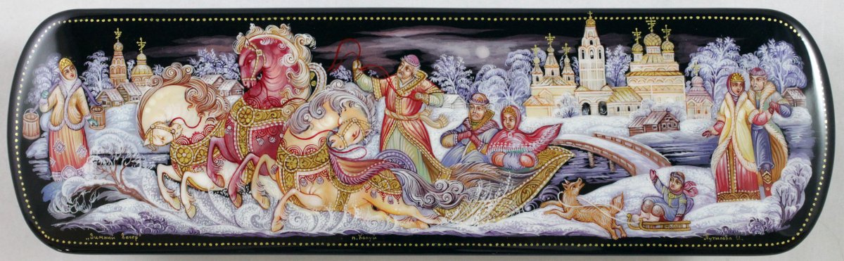 Рождество лаковая миниатюра Федоскино