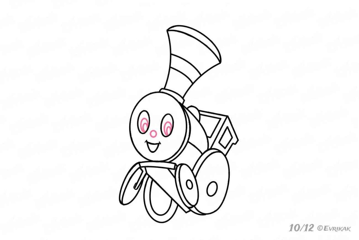 Паровозик из Ромашкино раскраска