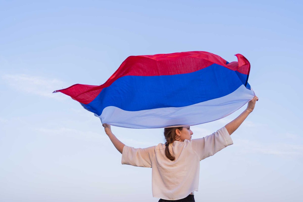 Флаг России с медведем