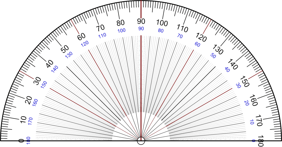 Транспортир печать а4