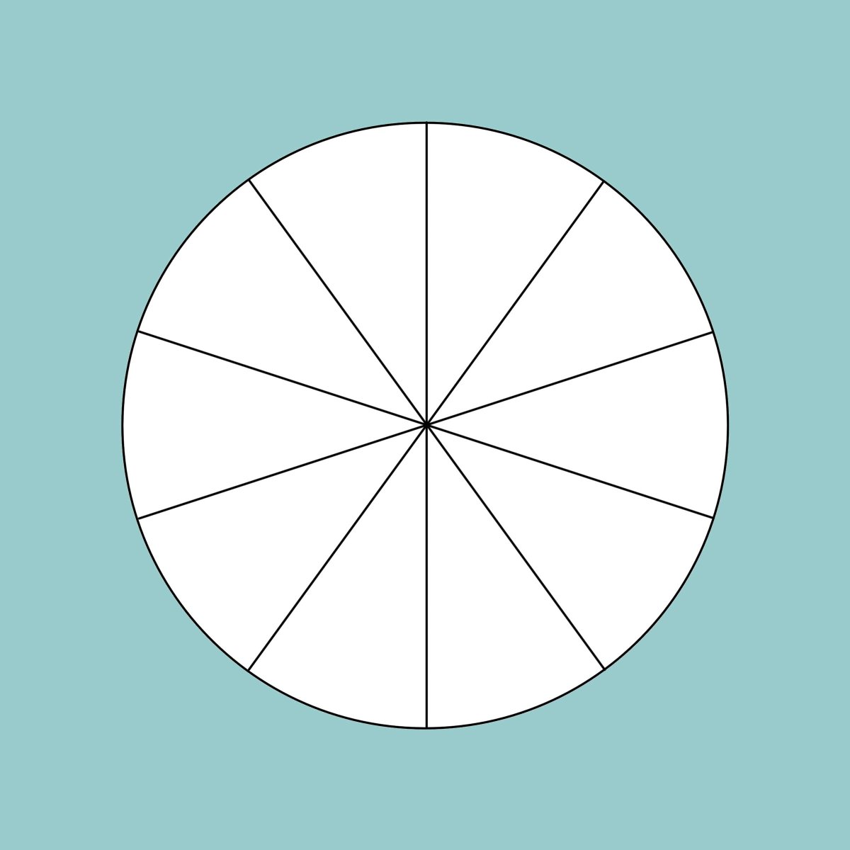 Круг поделенный на 10 частей