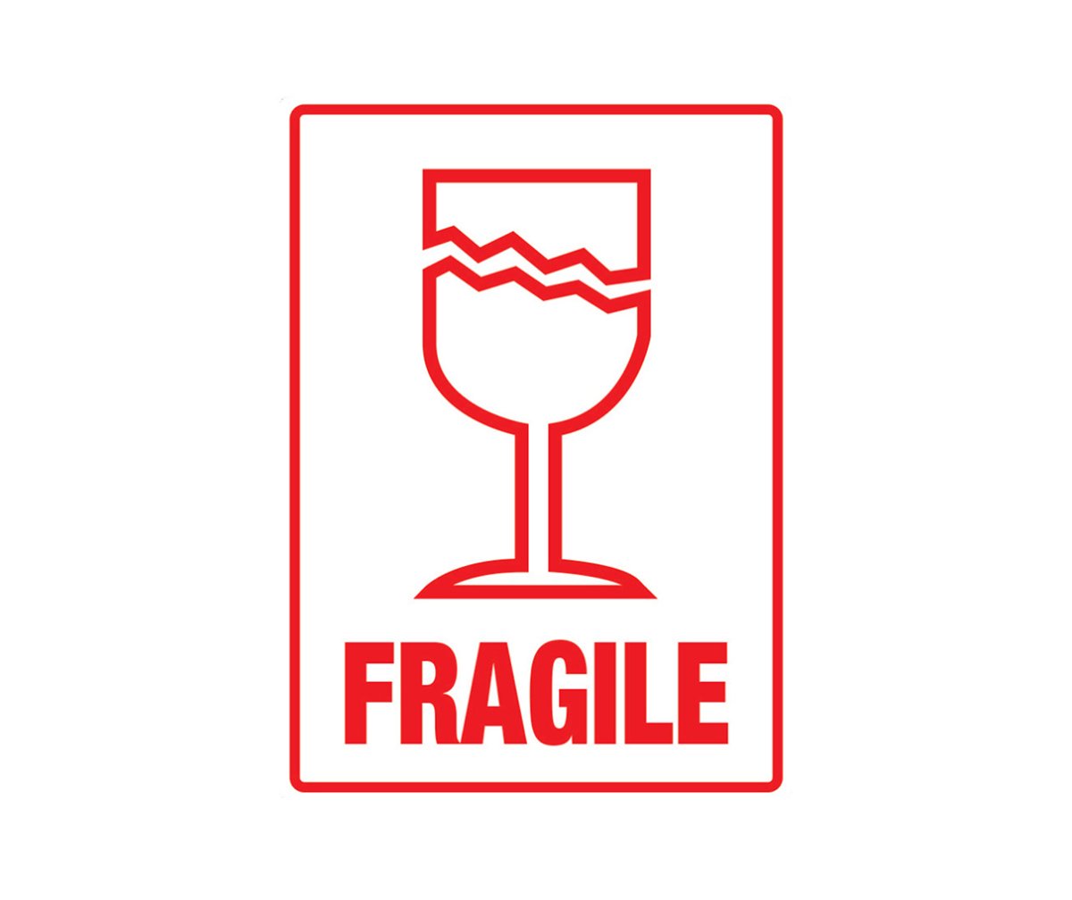 Хрупкое наклейка