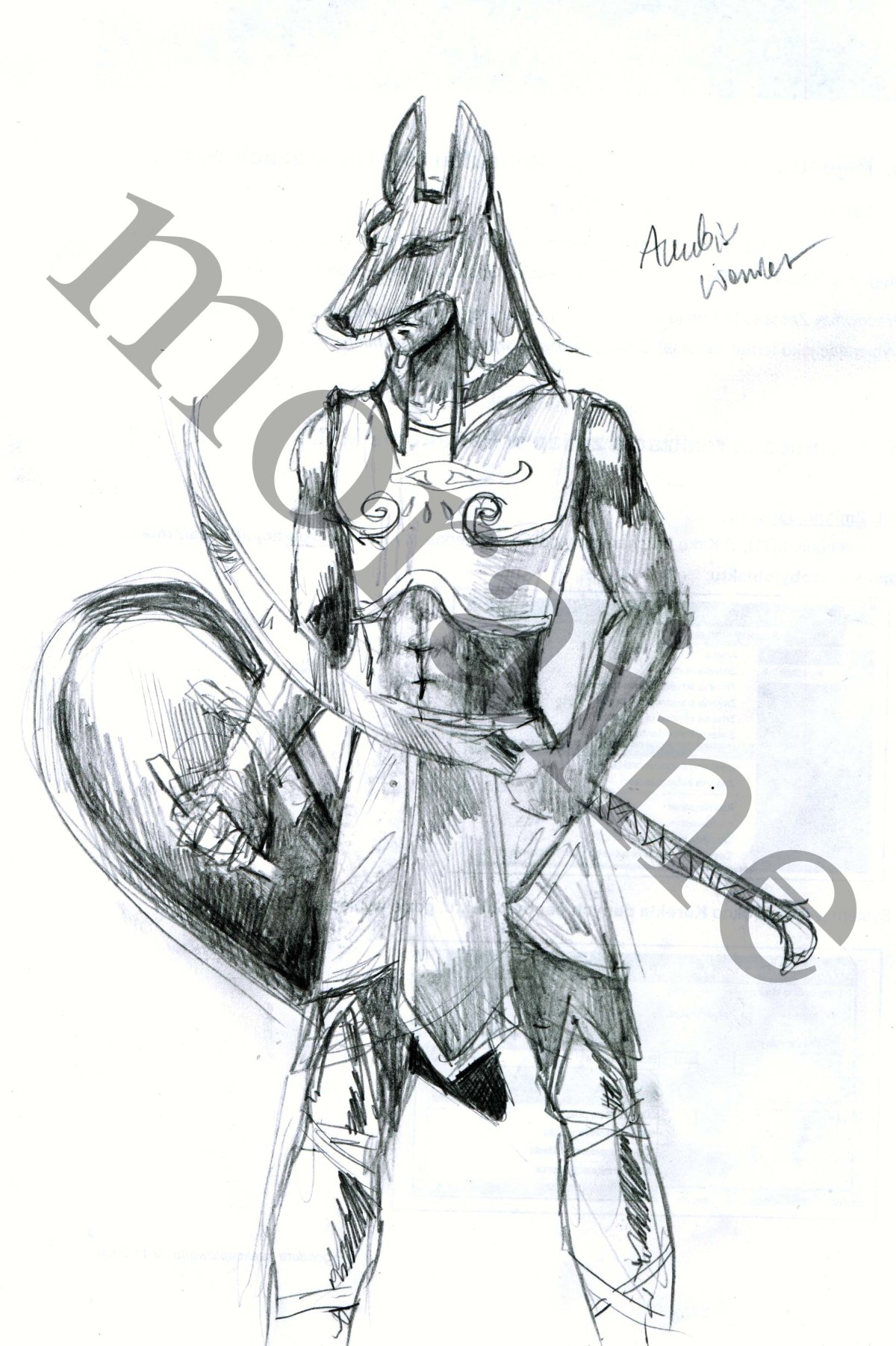 Анубис рисунок тату