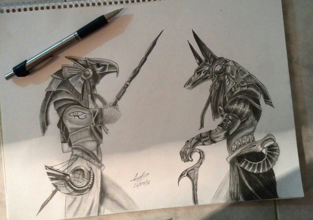 Анубис Бог тату