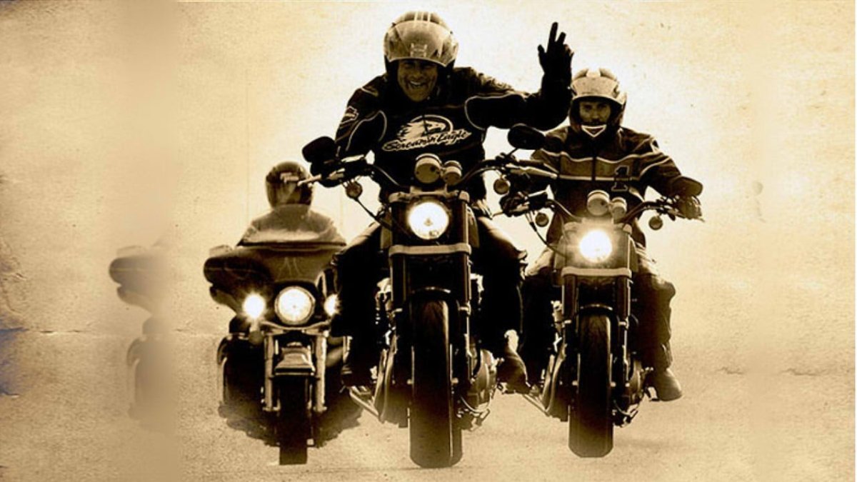 Открытка с мотоциклом