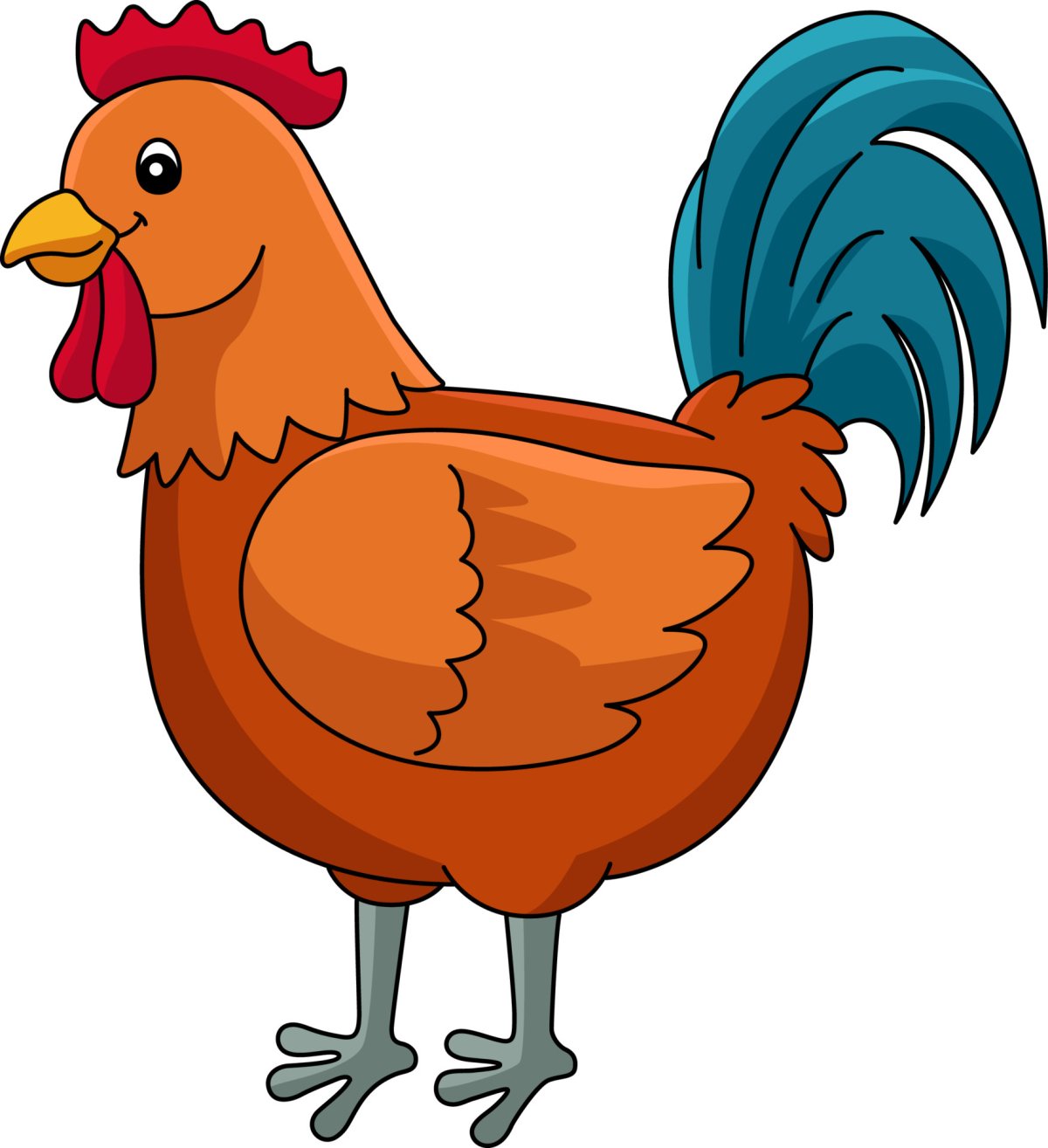 Яркие мультяшные петухи