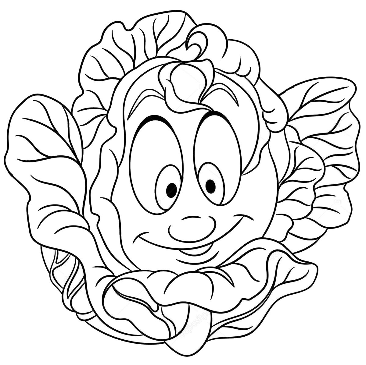 Картина капусты карандашом