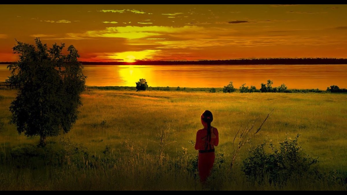 Встреча рассвета на природе