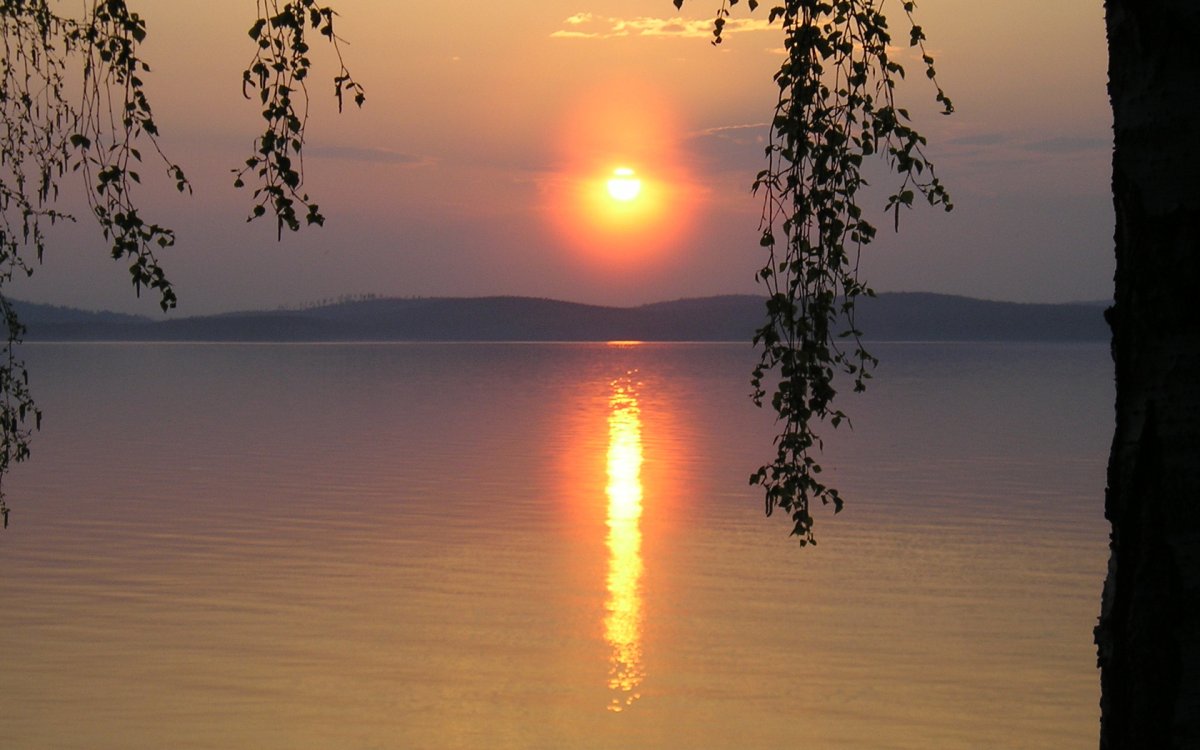 Отражение заката в воде