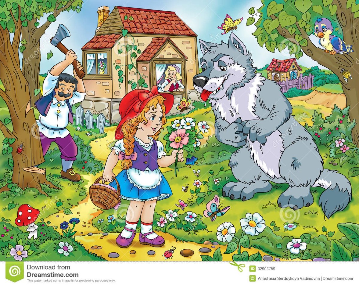 Красная шапочка сюжетная картина