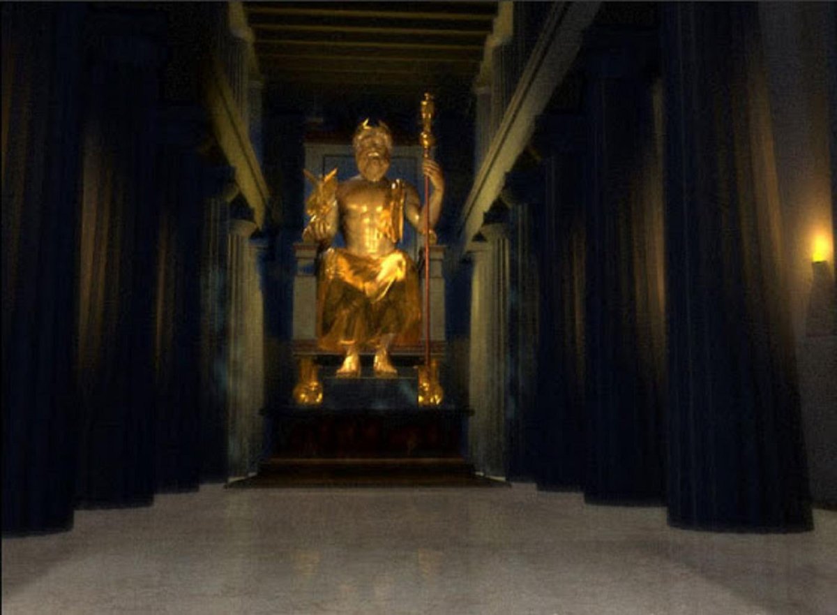 Статуя Зевса в Олимпии трон