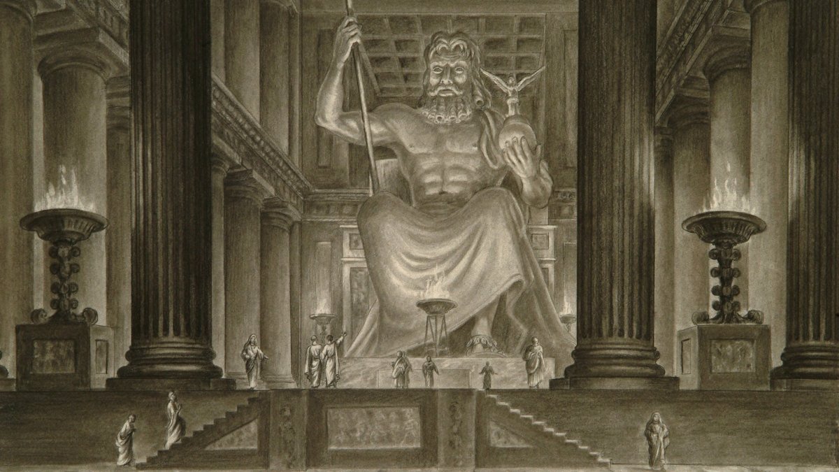 Статуя Зевса в Олимпии семь чудес света