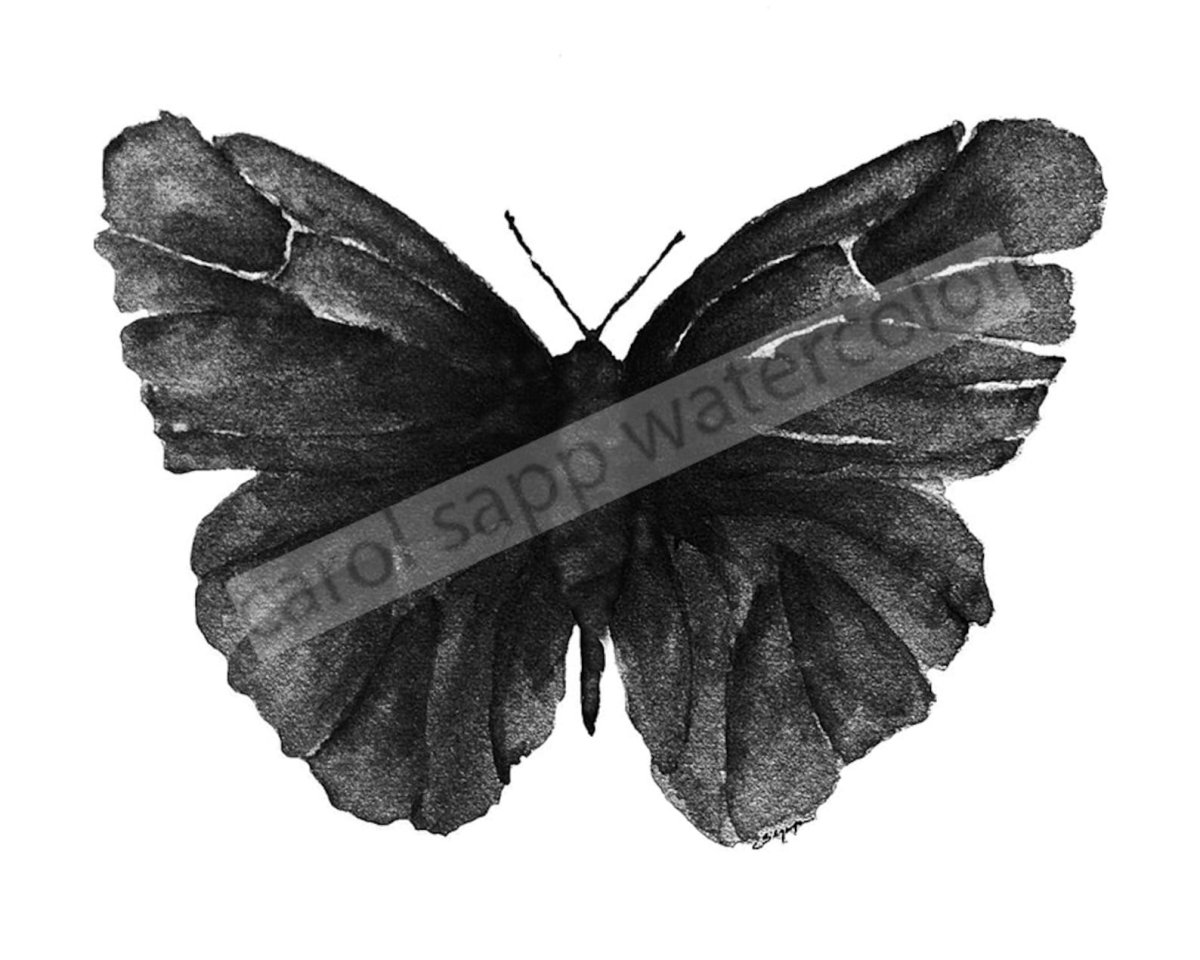 Бабочка синяя стикер