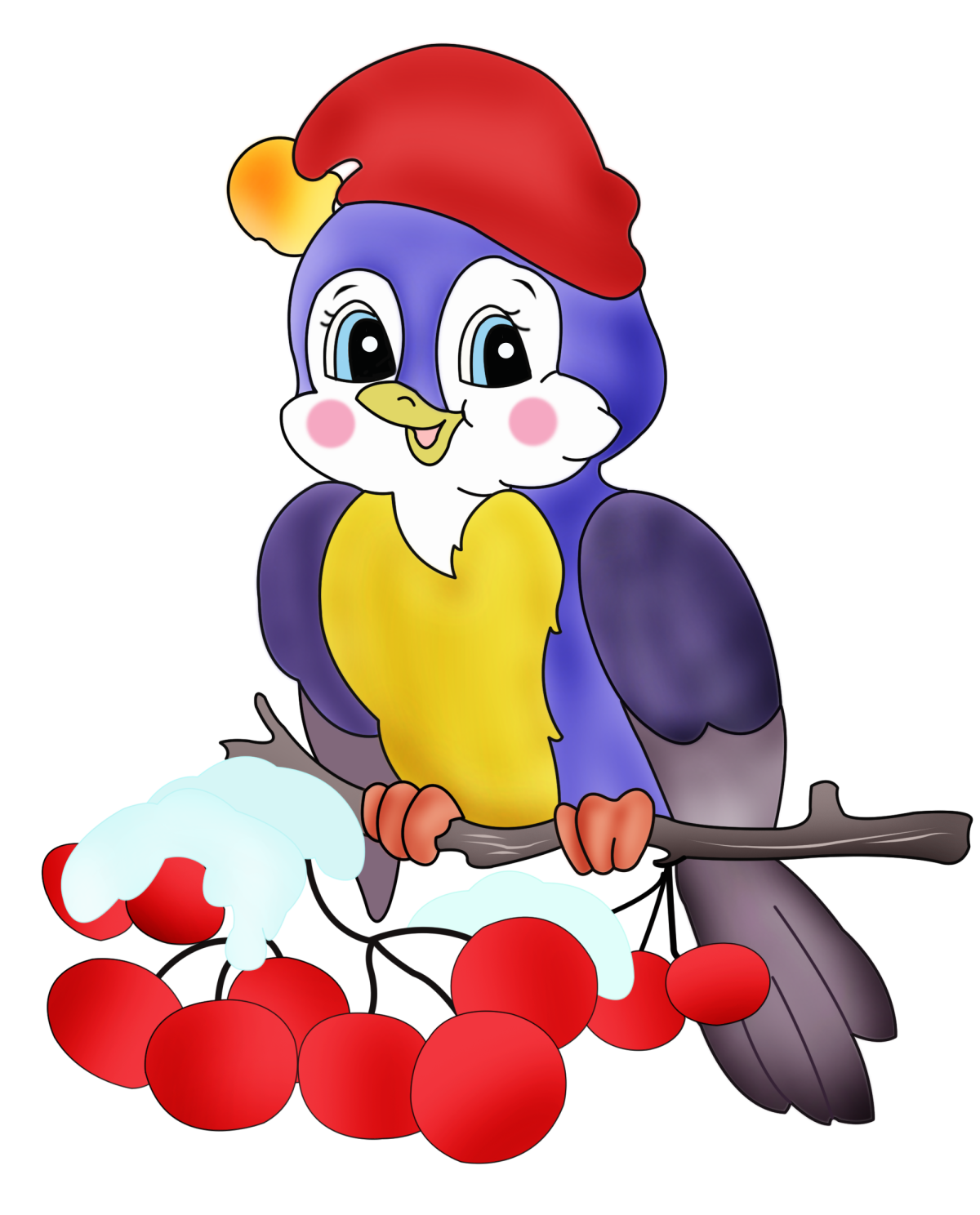 Зимующие птицы Снегирь для детей