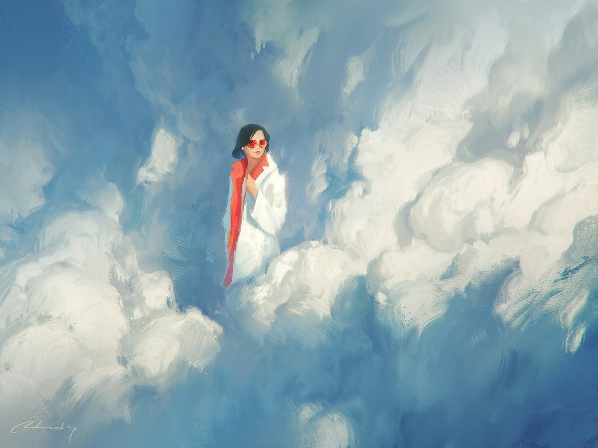 Дама в облаках картина