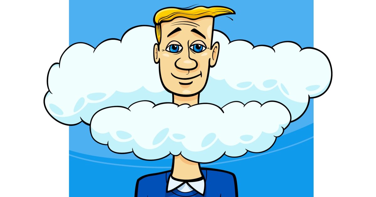 Голова в облаках иллюстрация