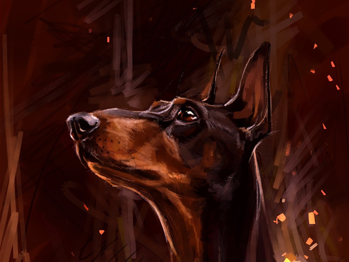 Цербер Доберман арт