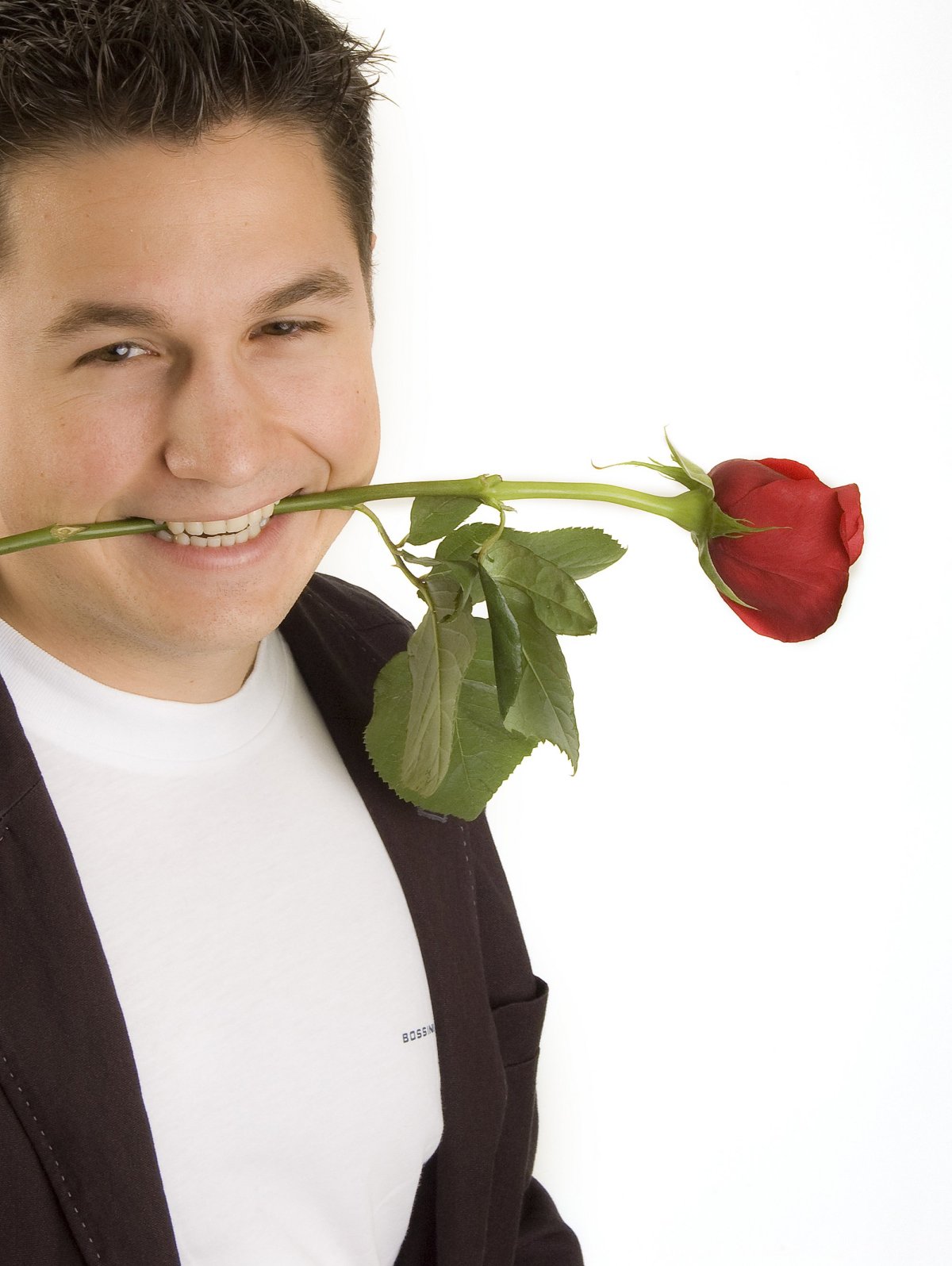 Парень с цветком