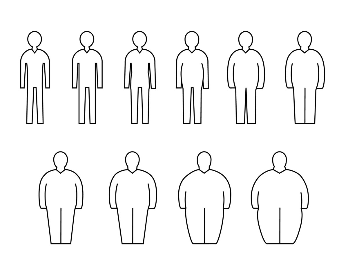 Нарисовать прямой силуэт мужчины