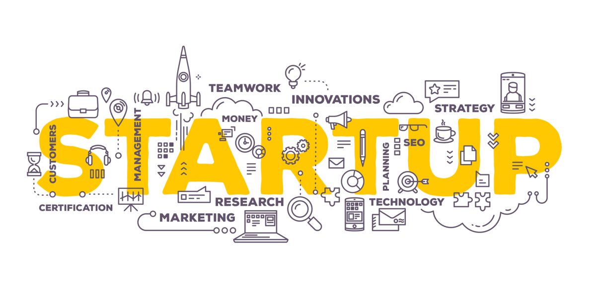 На белом фоне стартапы