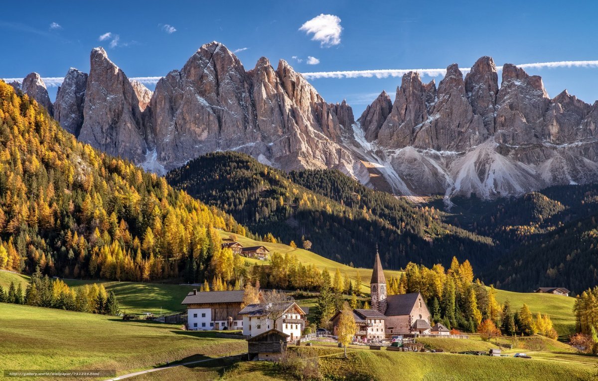 Долина Фунес Доломитовые Альпы Италия