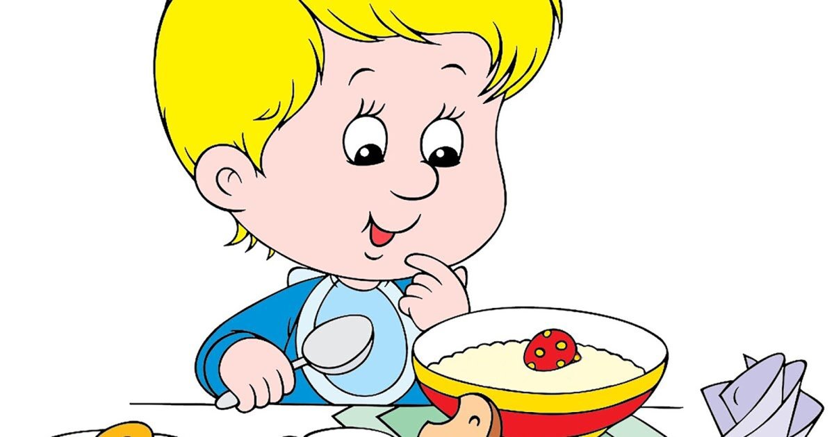 Мальчик завтракает